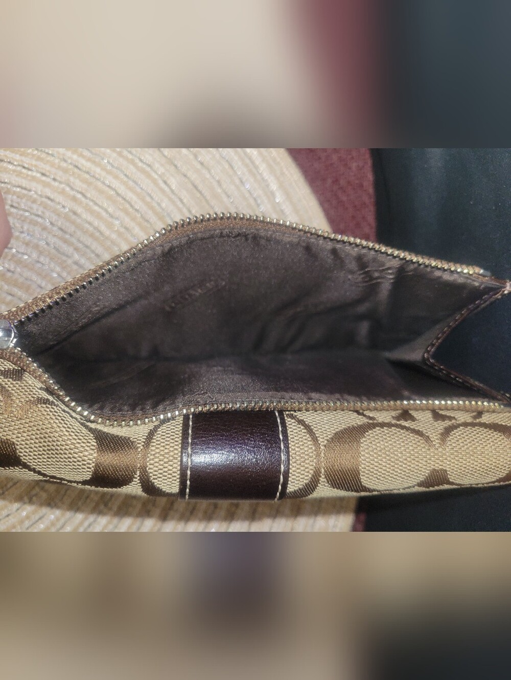 Coach Y2K Legacy Signature Stripe Trifold Wallet with Checkbook - Picture 6 of 6